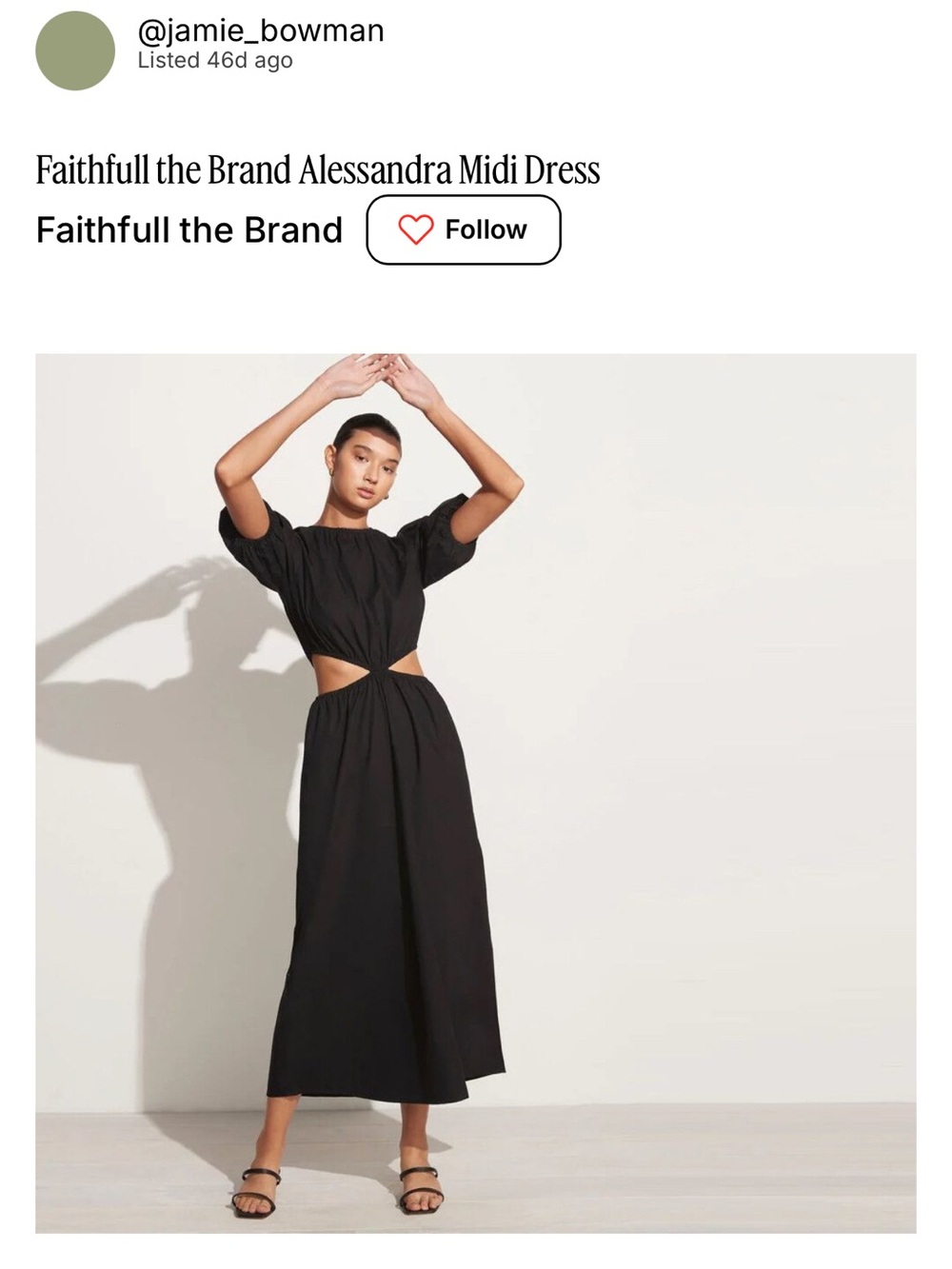 Faithfull the Brand Alessandria Cutout Midi Dress